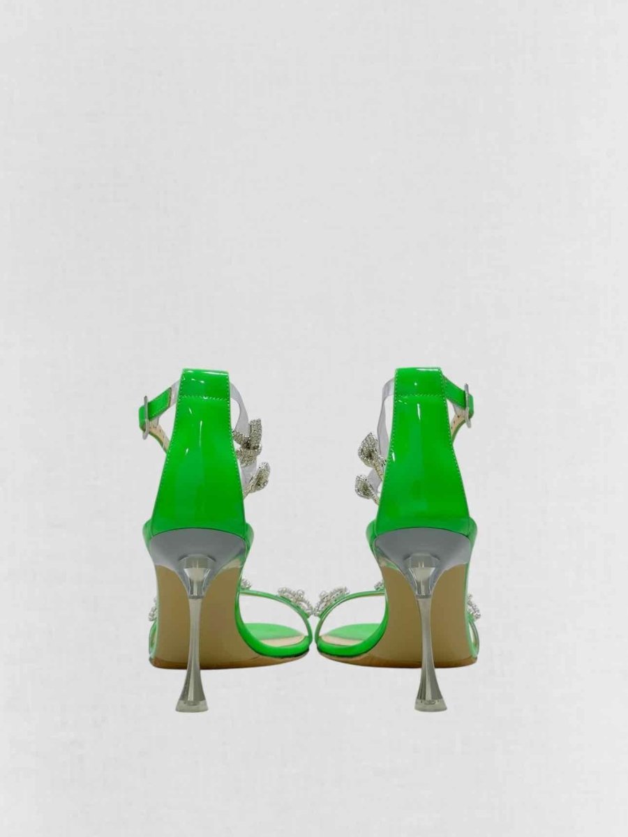 Pre - loved MACH & MACH Green Bow Size EU 38.5 Heeled Sandals at Reems Closet