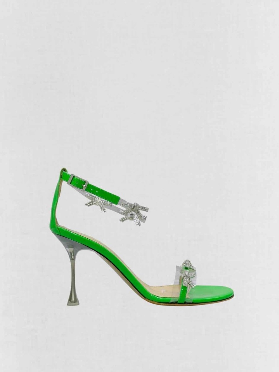 Pre - loved MACH & MACH Green Bow Size EU 38.5 Heeled Sandals at Reems Closet