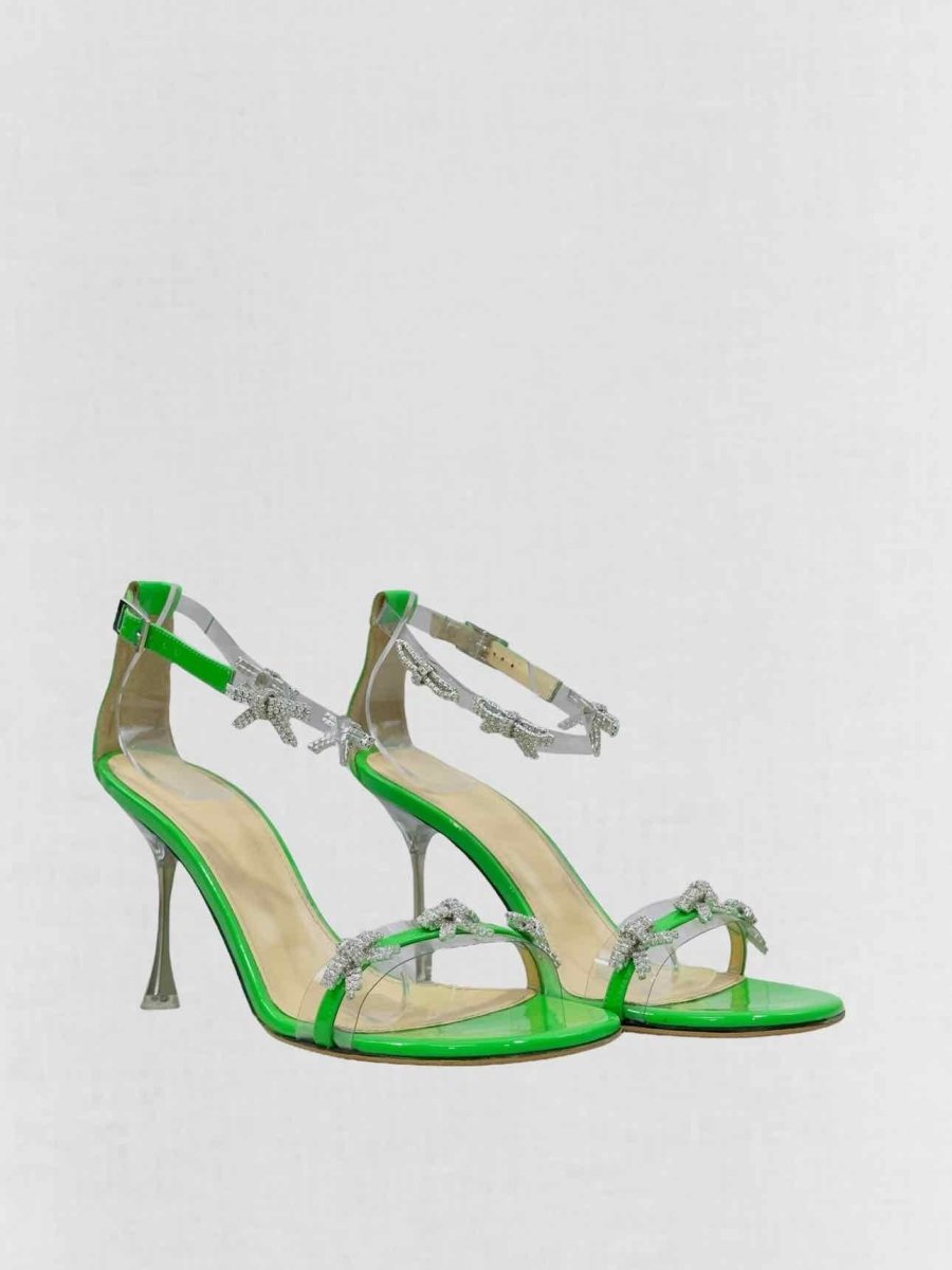 Pre - loved MACH & MACH Green Bow Size EU 38.5 Heeled Sandals at Reems Closet