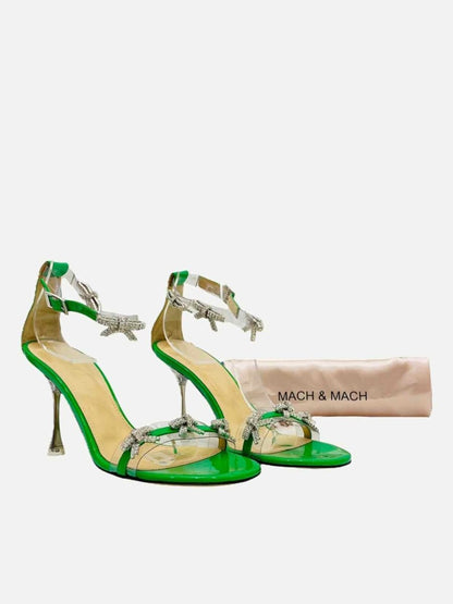 Pre - loved MACH & MACH Green Heeled Sandals 37 at Reems Closet