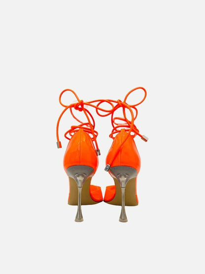 Pre - loved MACH & MACH Heart Crystal Orange Heeled Sandals 39 at Reems Closet