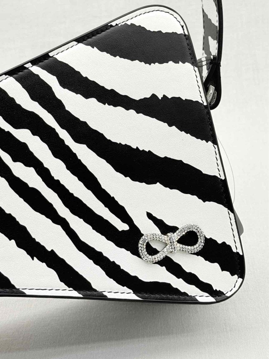 Pre - loved MACH & MACH Large Bow - shaped Black & White Shoulder Bag at Reems Closet