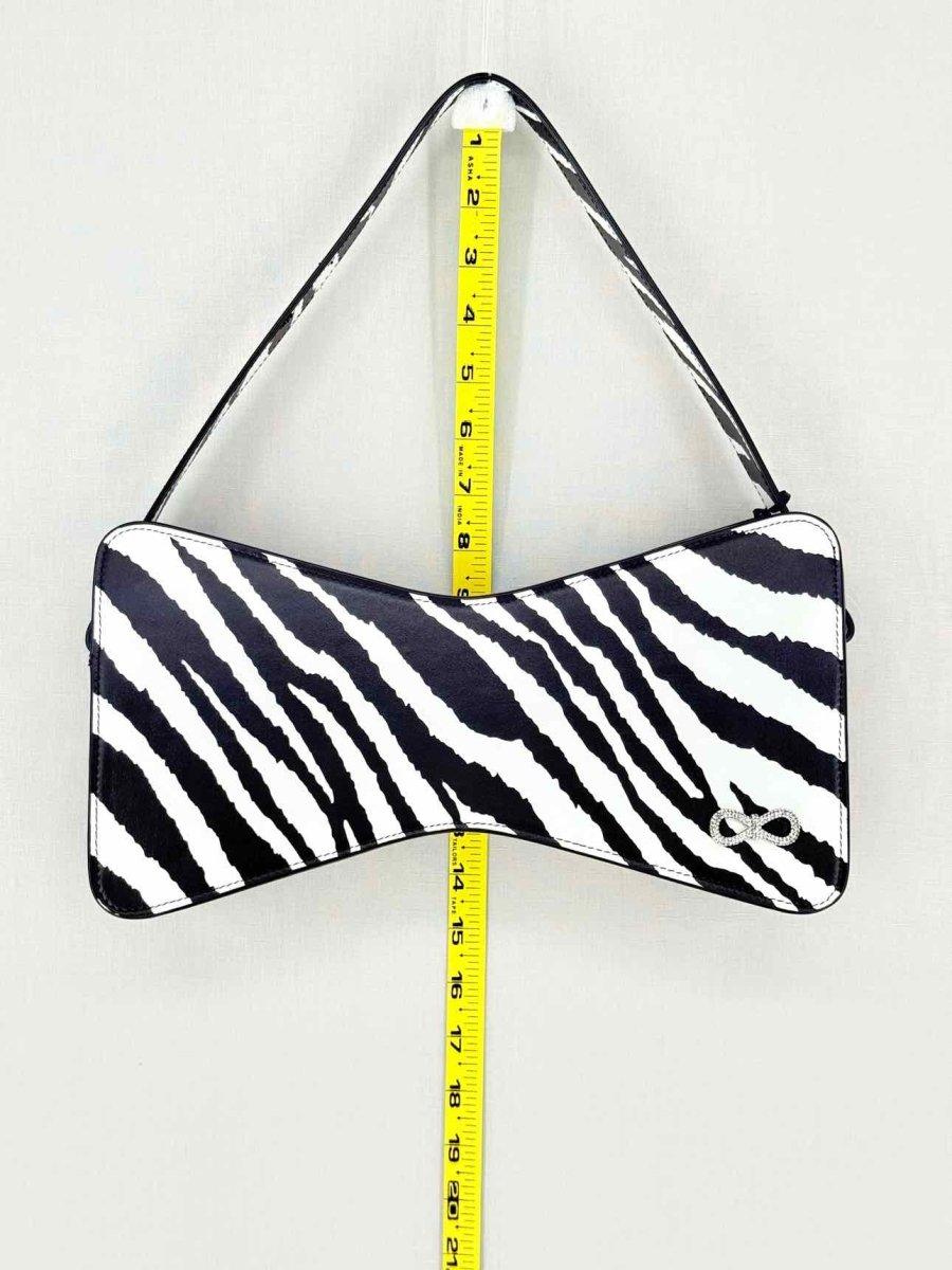 Pre - loved MACH & MACH Large Bow - shaped Black & White Shoulder Bag at Reems Closet