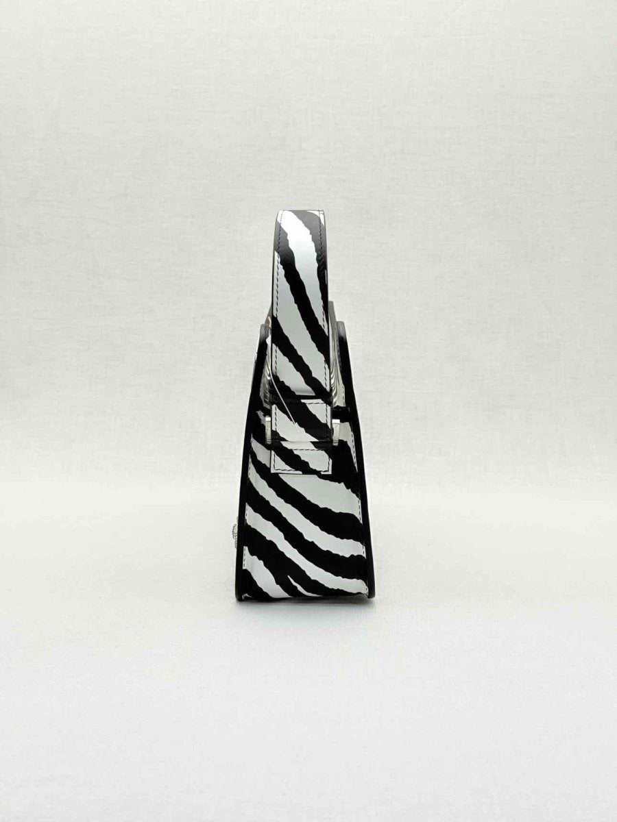 Pre - loved MACH & MACH Large Bow - shaped Black & White Shoulder Bag at Reems Closet