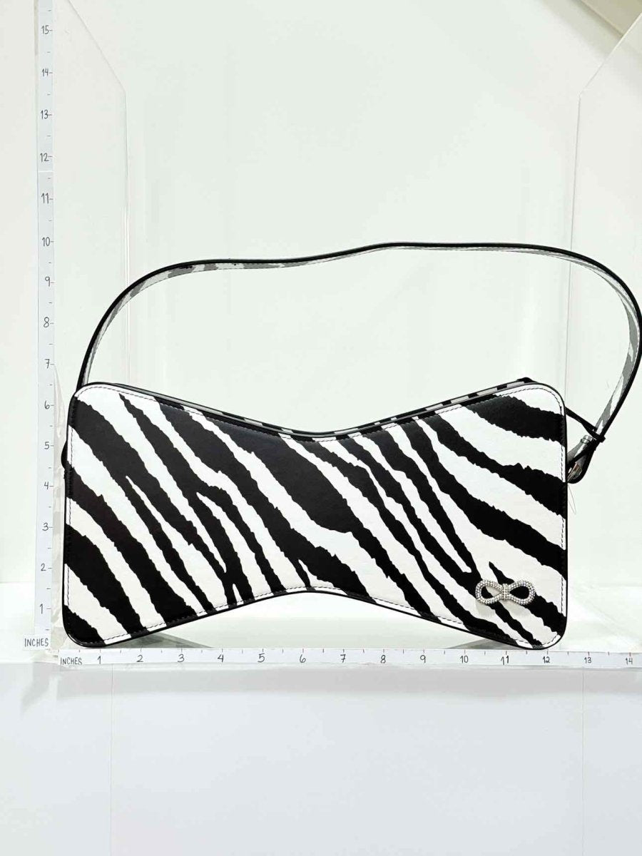 Pre - loved MACH & MACH Large Bow - shaped Black & White Shoulder Bag at Reems Closet