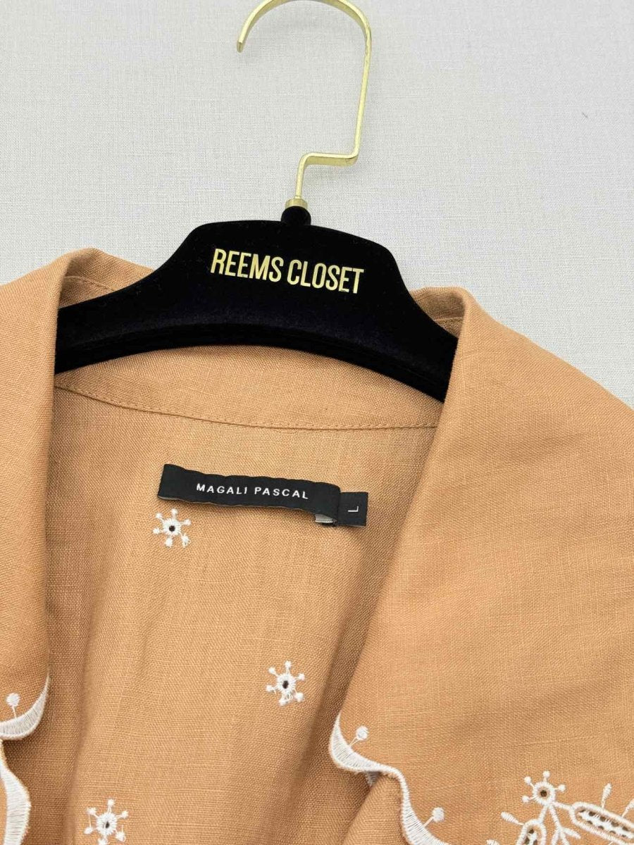 Pre - loved MAGALI PASCAL Beige & White Size US 10 Short Dress at Reems Closet