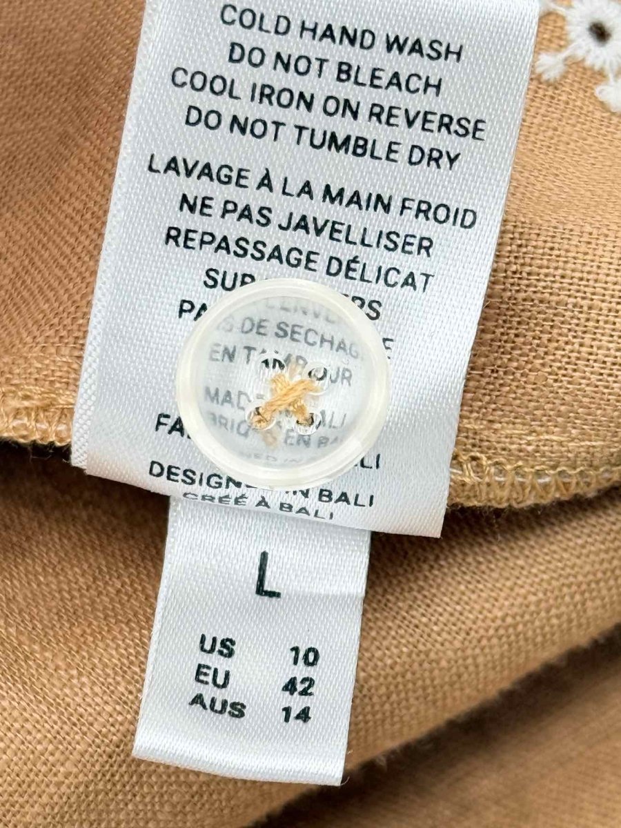 Pre - loved MAGALI PASCAL Beige & White Size US 10 Short Dress at Reems Closet