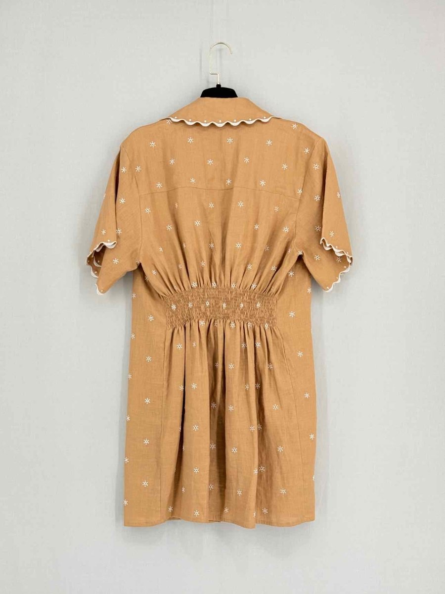 Pre - loved MAGALI PASCAL Beige & White Size US 10 Short Dress at Reems Closet