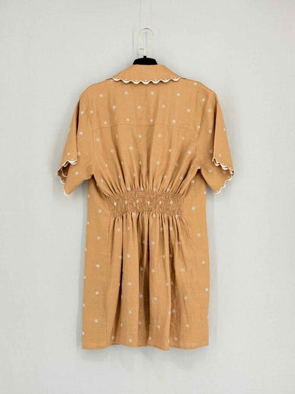 Pre - loved MAGALI PASCAL Beige & White Size US 10 Short Dress at Reems Closet