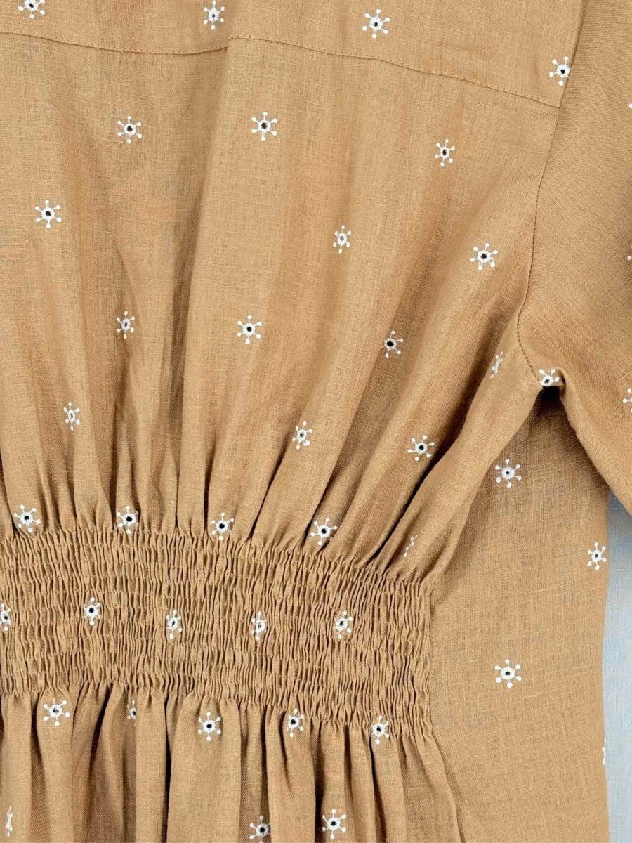 Pre - loved MAGALI PASCAL Beige & White Size US 10 Short Dress at Reems Closet