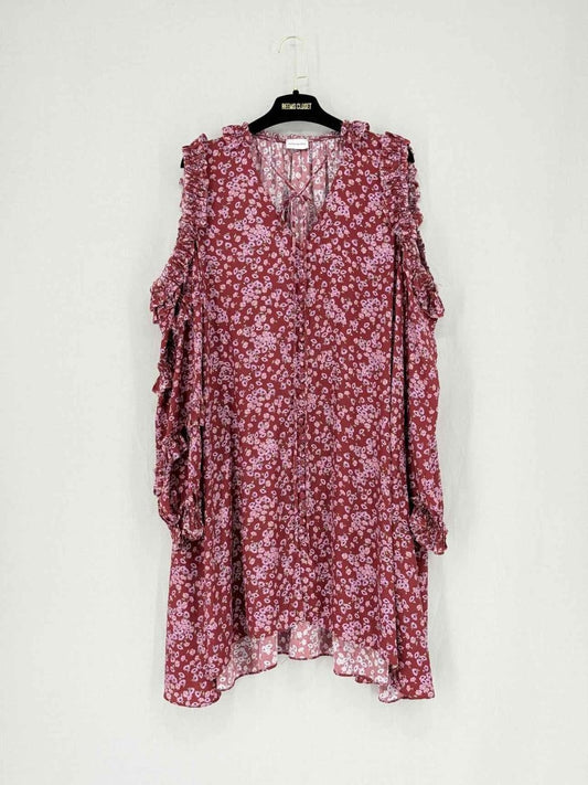 Pre - loved MAGDA BUTRYM Burgundy & Pink Size US 2 Short Dress at Reems Closet