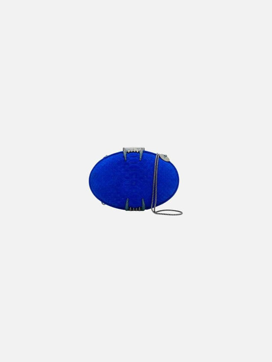 Pre - loved MAISON DU POSH Bite Me Royal Blue Clutch at Reems Closet