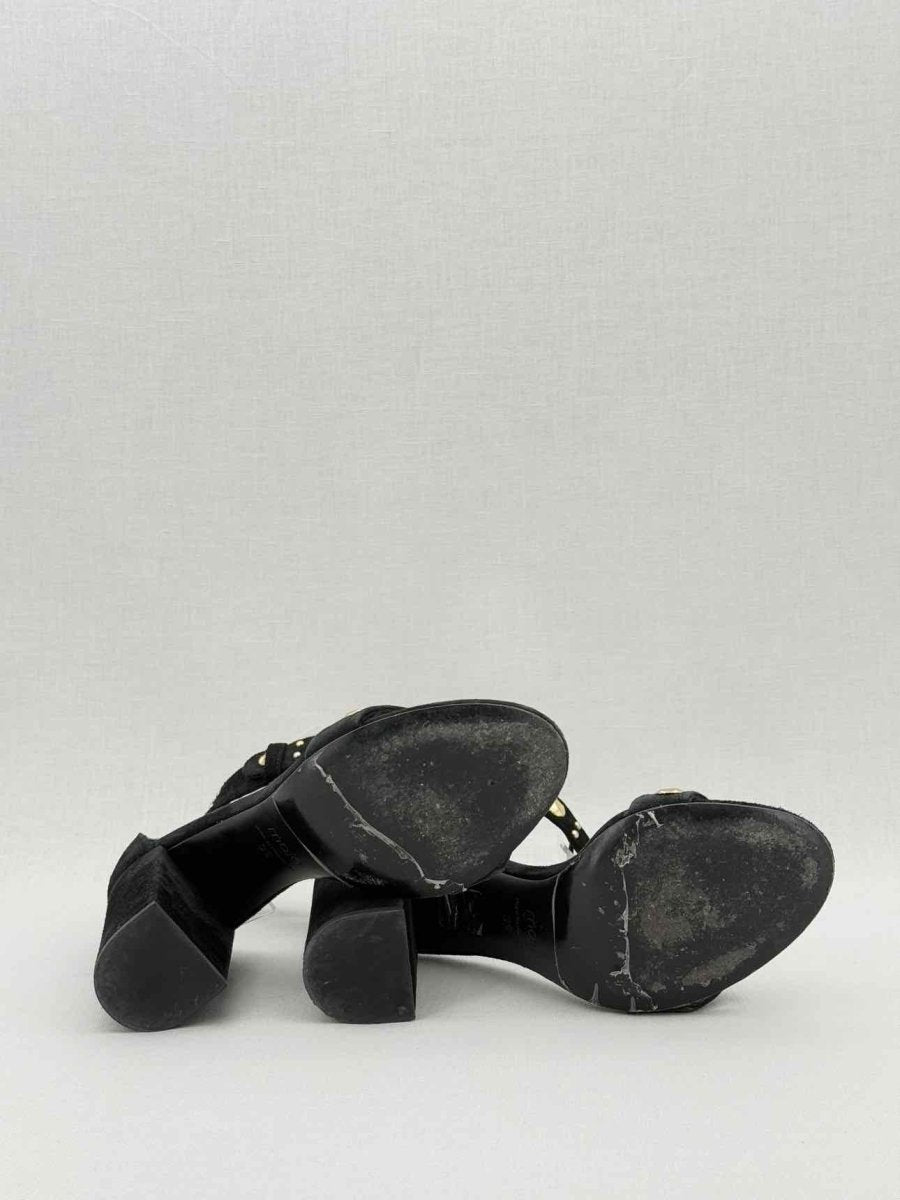 Pre - loved MAJE Ankle Strap Black Size EU 39 Heeled Sandals at Reems Closet