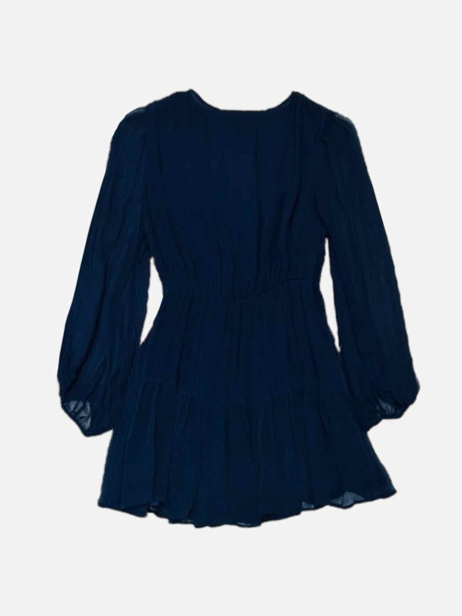 Pre - loved MAJE Bell Sleeve Blue Mini Dress at Reems Closet