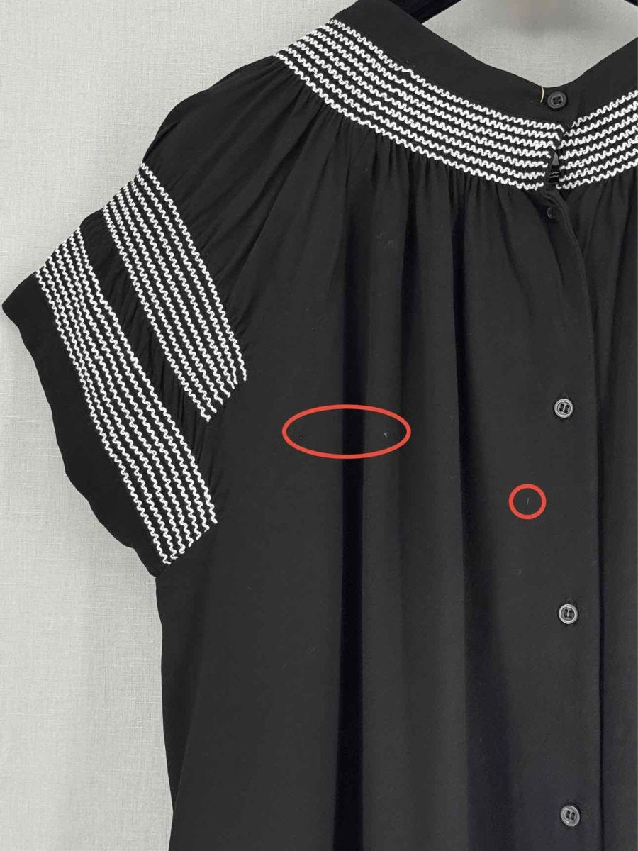 Pre-loved MAJE Black Embroidered Size Large Blouse at Reems Closet
