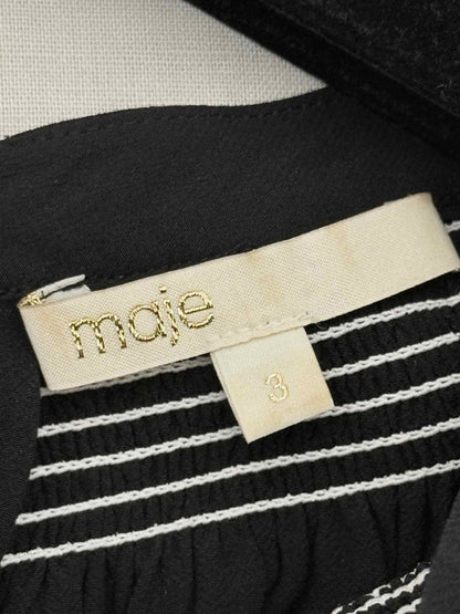 Pre-loved MAJE Black Embroidered Size Large Blouse at Reems Closet