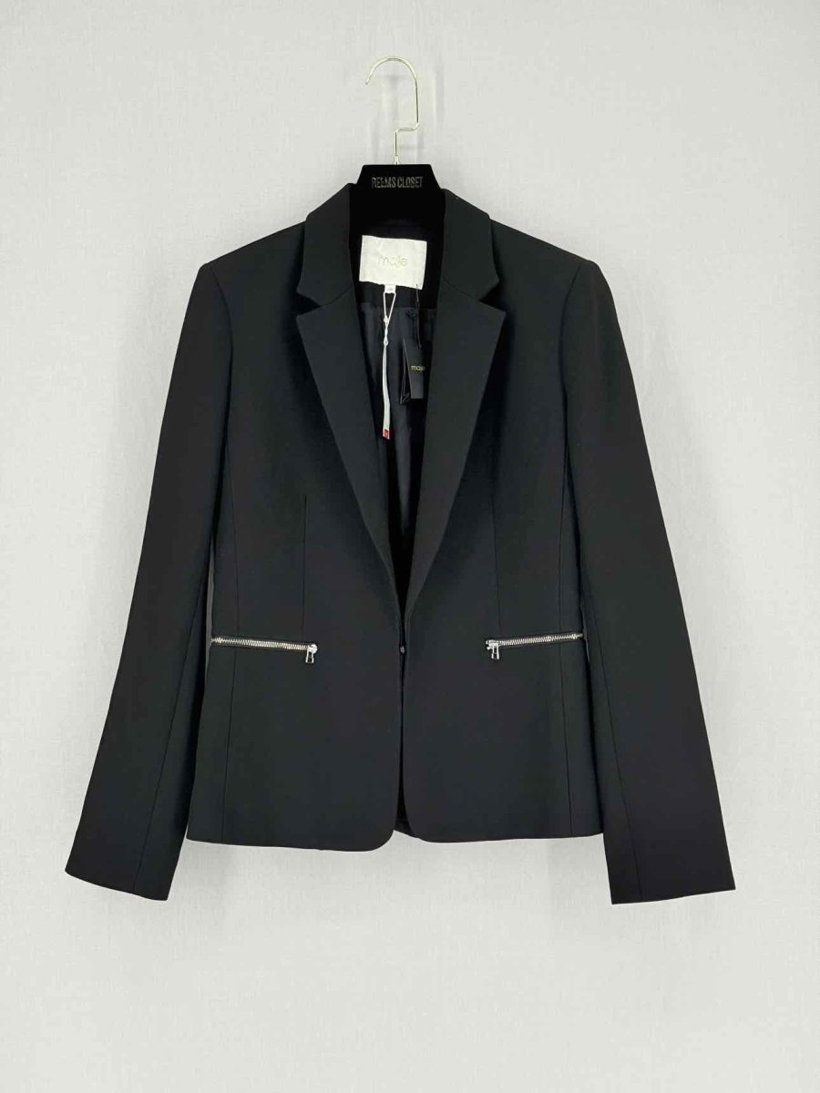 Pre - loved MAJE Black Size US 6 Jacket at Reems Closet