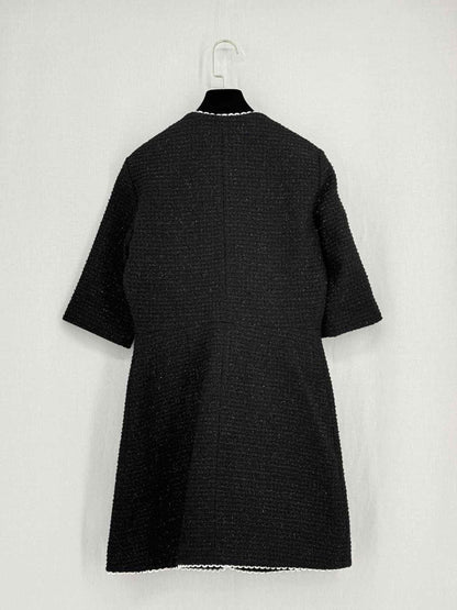 Pre - loved MAJE Black Tweed Size Small Short Dress at Reems Closet