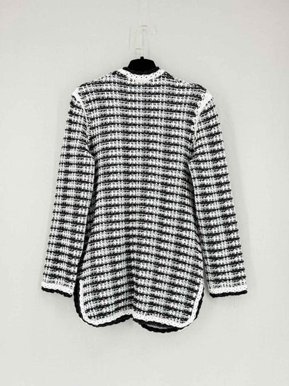 Pre - loved MAJE Black & White Crochet Size US 2 Cardigan at Reems Closet