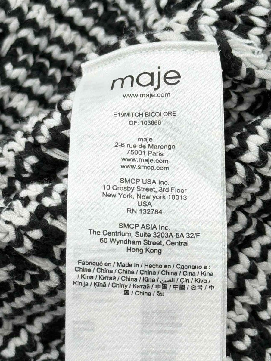 Pre - loved MAJE Black & White Crochet Size US 2 Cardigan at Reems Closet