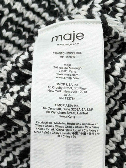 Pre - loved MAJE Black & White Crochet Size US 2 Cardigan at Reems Closet