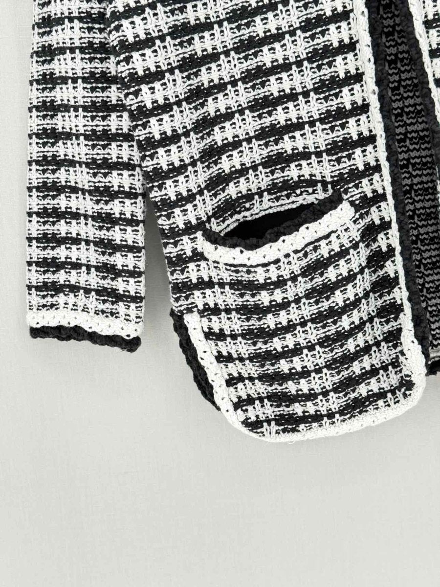 Pre - loved MAJE Black & White Crochet Size US 2 Cardigan at Reems Closet