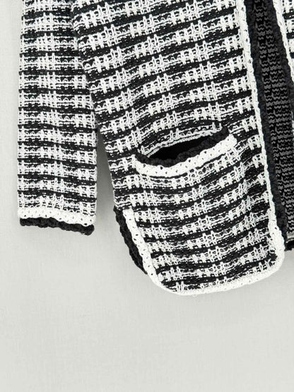 Pre - loved MAJE Black & White Crochet Size US 2 Cardigan at Reems Closet
