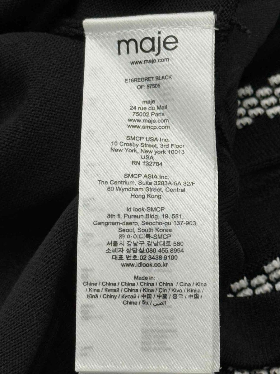 Pre - loved MAJE Black & White Size Large Midi Dress at Reems Closet
