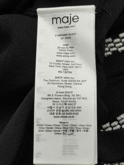 Pre - loved MAJE Black & White Size Large Midi Dress at Reems Closet