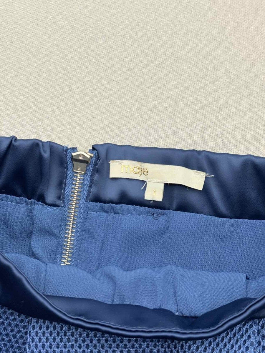 Pre-loved MAJE Blue Size Small Mini Skirt at Reems Closet