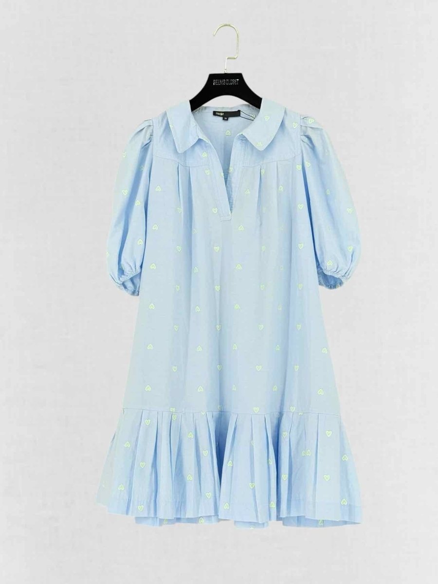 Pre - loved MAJE Blue Size US 6 Short Dress at Reems Closet