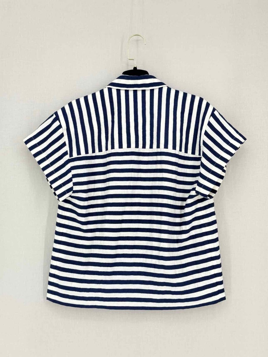 Pre-loved MAJE Blue & White Striped Size US 0 Shirt at Reems Closet