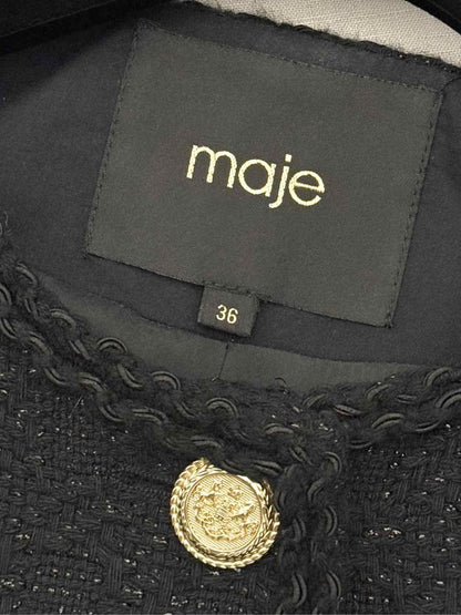Pre - loved MAJE Boucle Black Size US 0 Jacket at Reems Closet