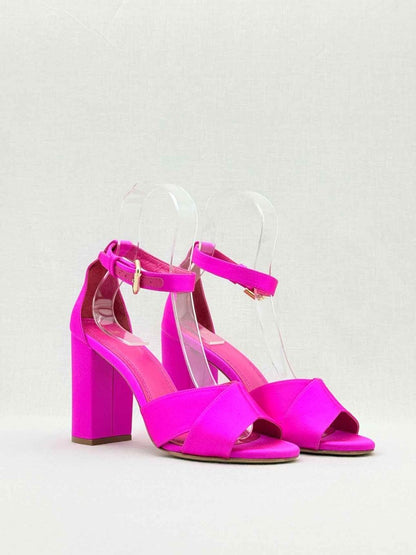 Pre-loved MAJE Forigama Fuchsia Size EU 38 Heeled Sandals at Reems Closet