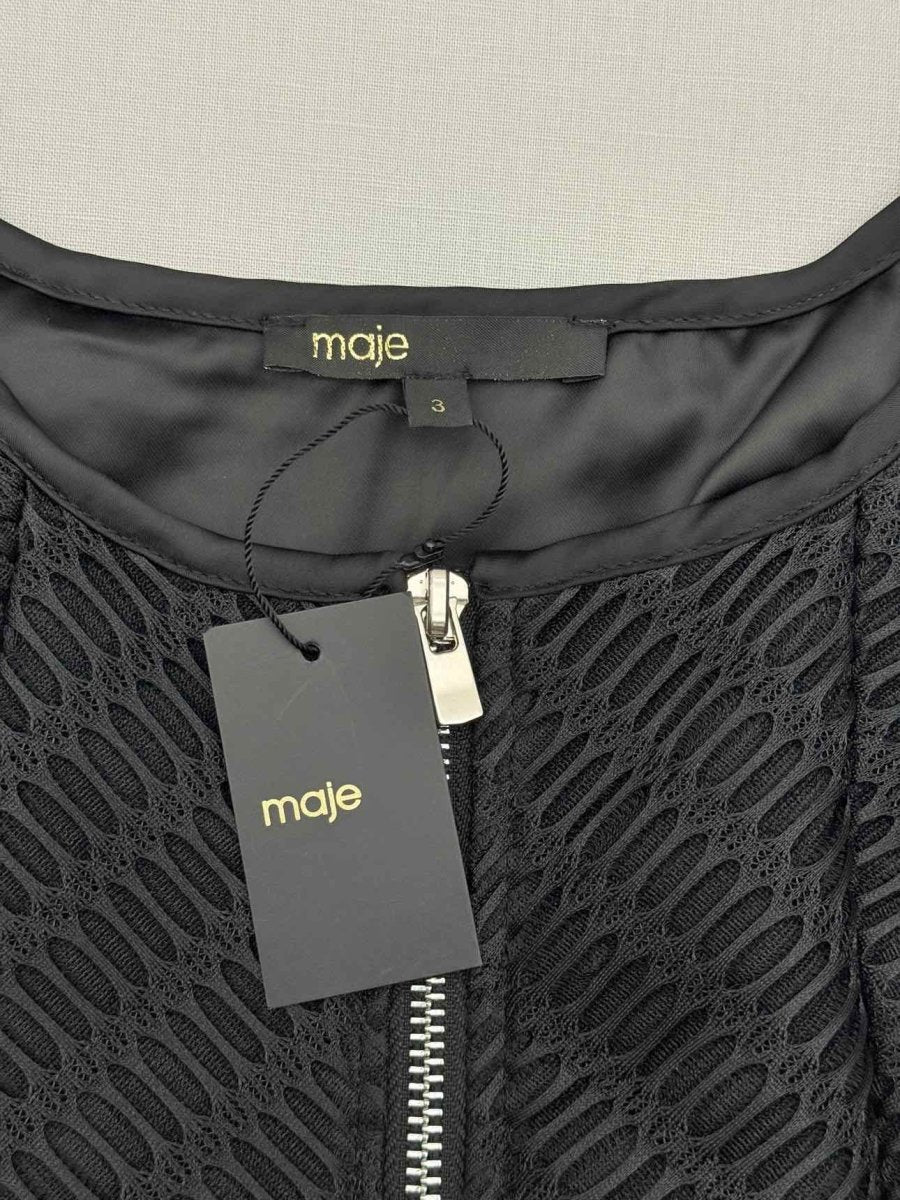 Pre - loved MAJE Gulliver Black Size Large Short Dress at Reems Closet