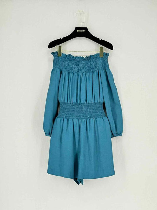 Pre - loved MAJE Ilanda Blue Size US 4 Playsuit at Reems Closet