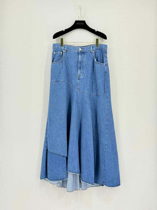 Pre - loved MAJE Jondulys Blue Size US 6 Long Skirt at Reems Closet