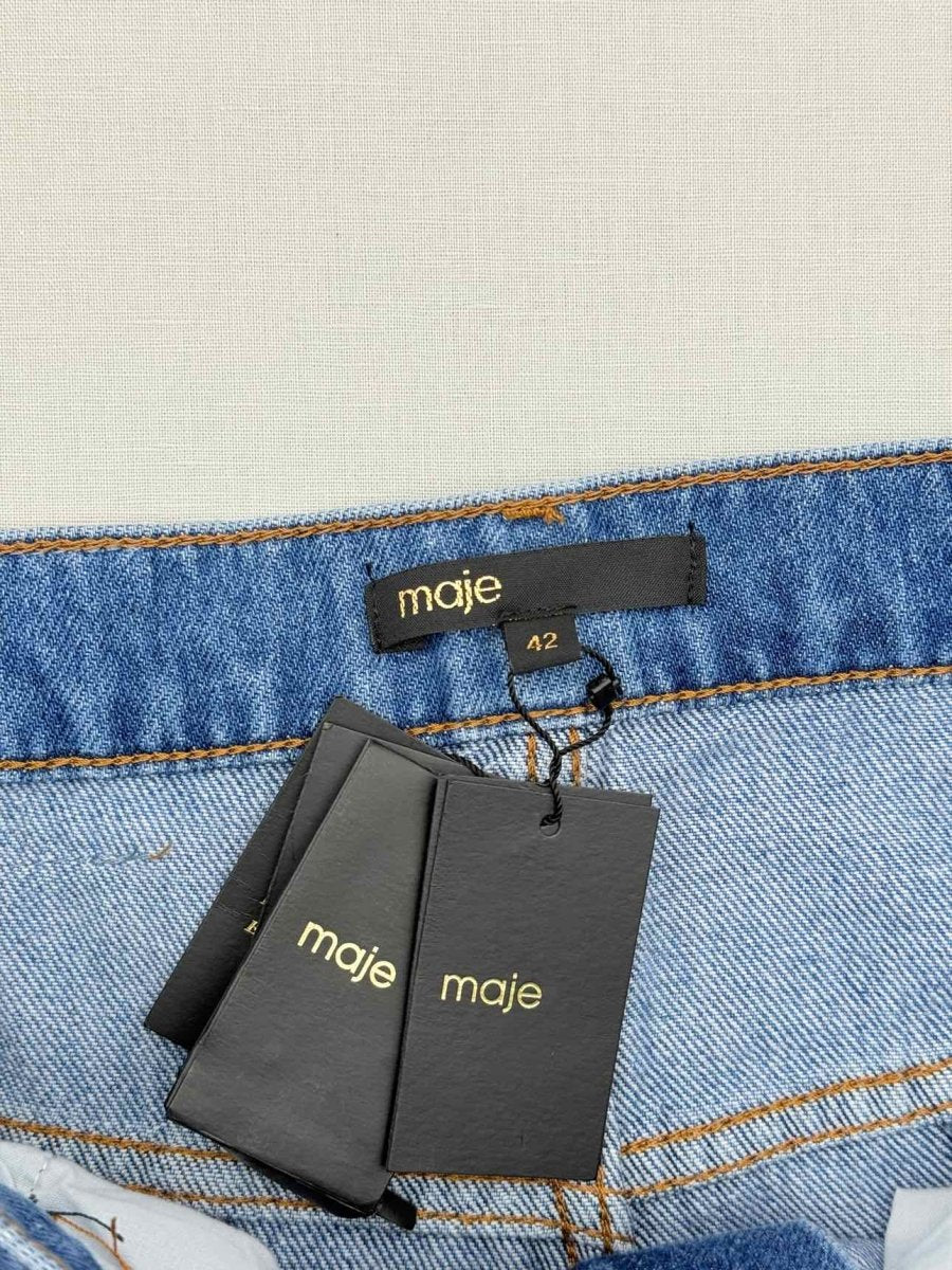 Pre - loved MAJE Jondulys Blue Size US 6 Long Skirt at Reems Closet