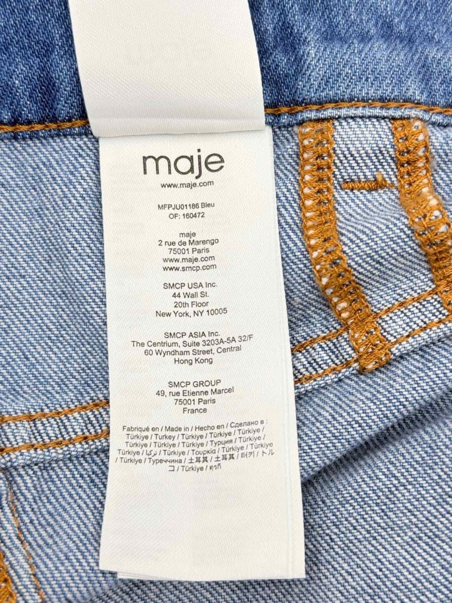 Pre - loved MAJE Jondulys Blue Size US 6 Long Skirt at Reems Closet