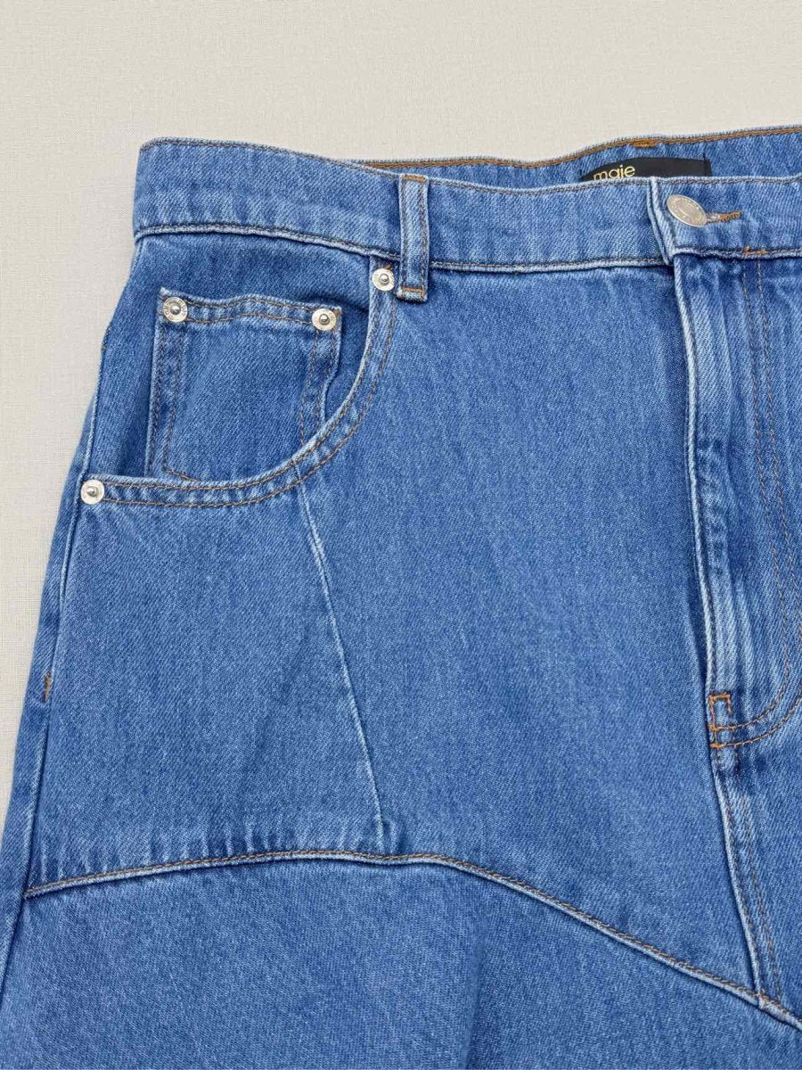 Pre - loved MAJE Jondulys Blue Size US 6 Long Skirt at Reems Closet