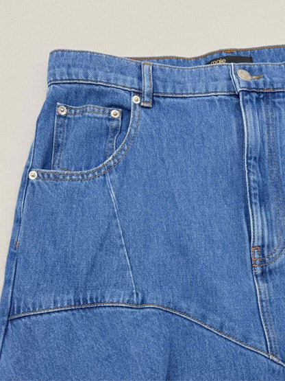 Pre - loved MAJE Jondulys Blue Size US 6 Long Skirt at Reems Closet