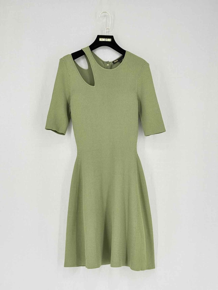 Pre - loved MAJE Knit Khaki Size US 8 Short Dress at Reems Closet