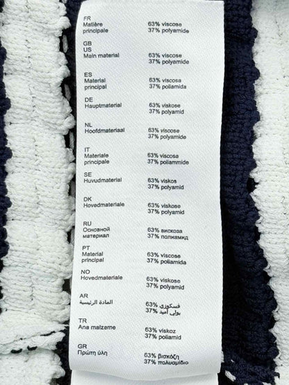 Pre - loved MAJE Knit White & Blue Striped Size Medium Top at Reems Closet