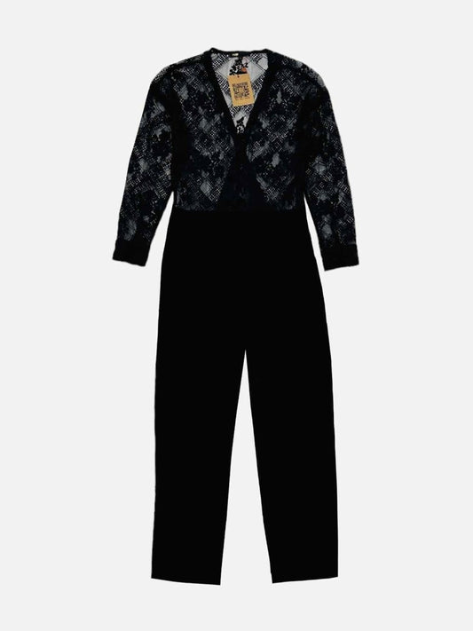Pre-loved MAJE Lace Bodice Black Jumpsuit from Reems Closet
