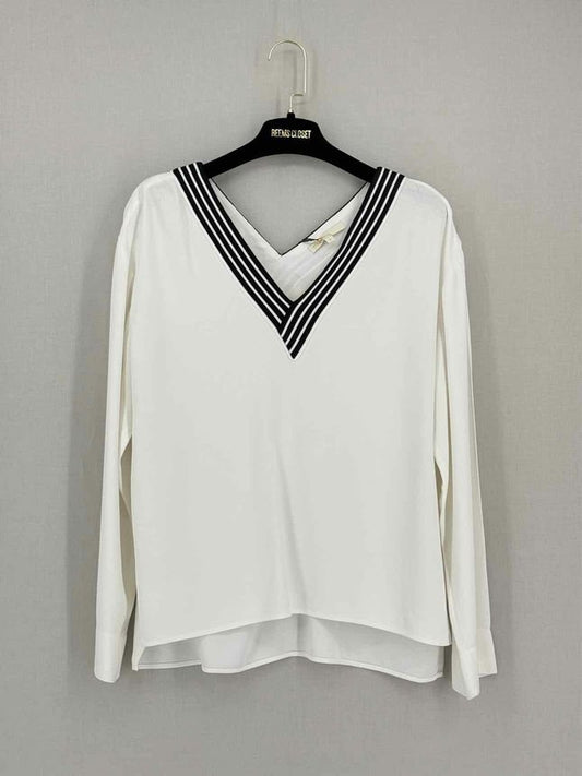 Pre-loved MAJE Lorni Off-white Size Small Top at Reems Closet