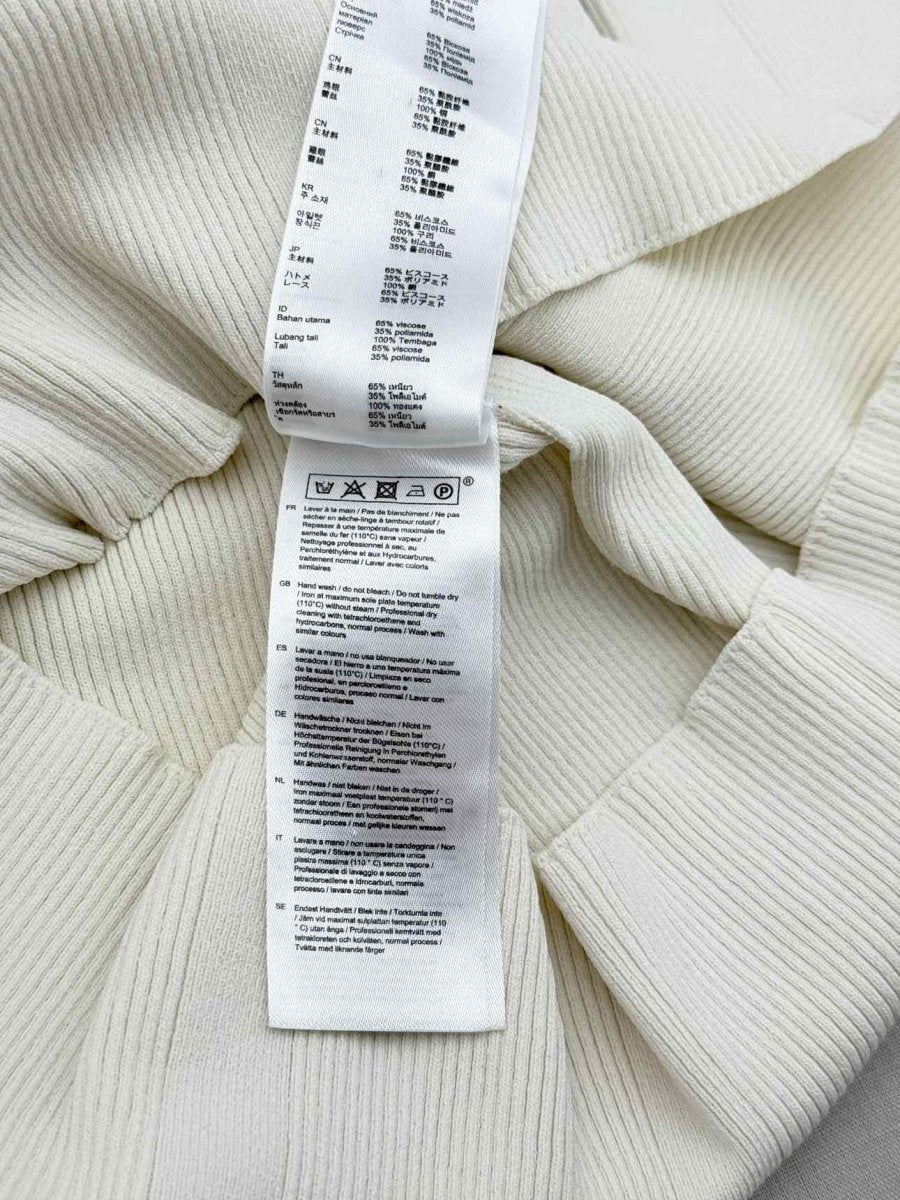 Pre - loved MAJE Off - white Ribbed Size Large Top at Reems Closet