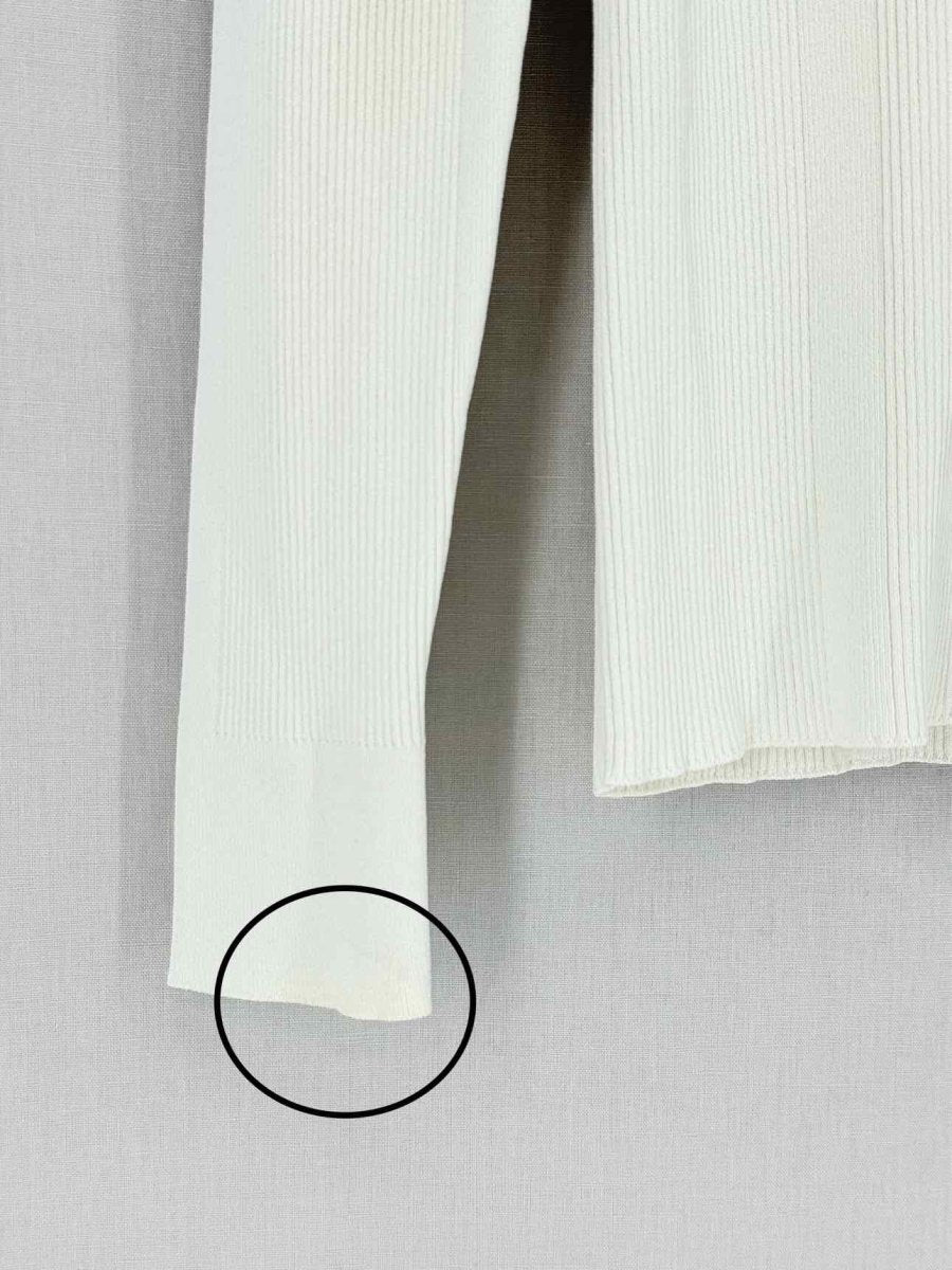 Pre - loved MAJE Off - white Ribbed Size Large Top at Reems Closet