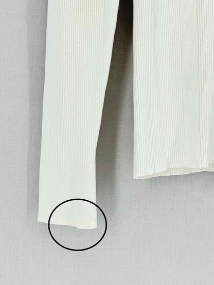 Pre - loved MAJE Off - white Ribbed Size Large Top at Reems Closet