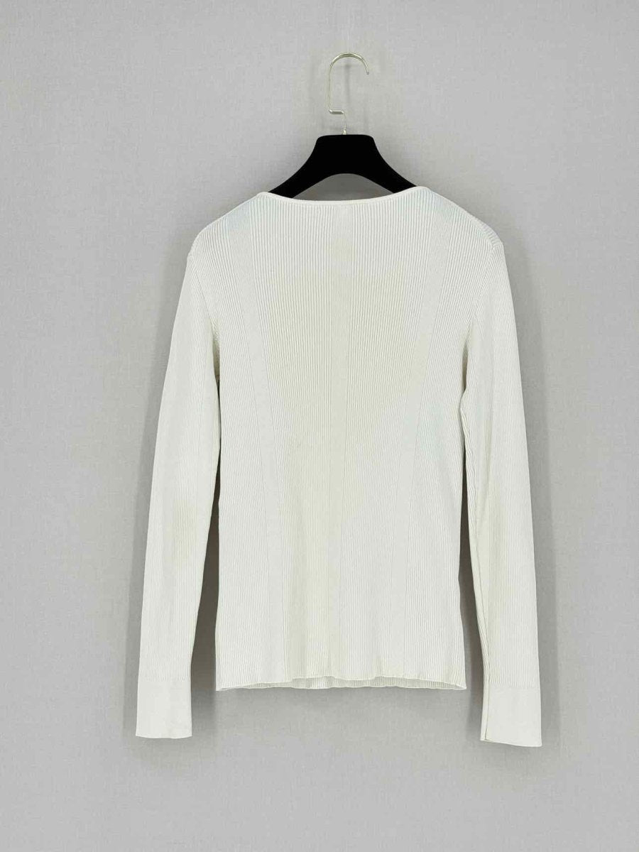 Pre - loved MAJE Off - white Ribbed Size Large Top at Reems Closet