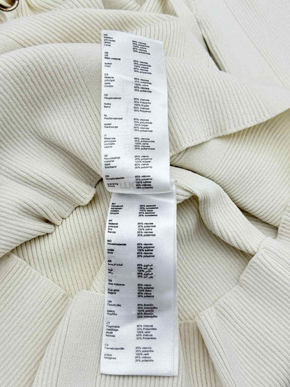 Pre - loved MAJE Off - white Ribbed Size Large Top at Reems Closet